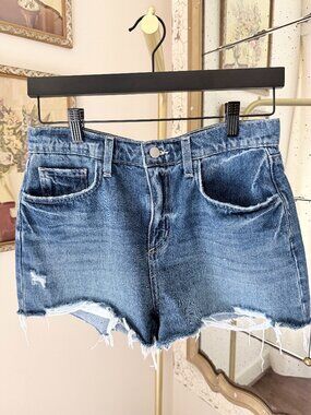 L'AGENCE Clark Distressed High Rise Jean Short - Size 26